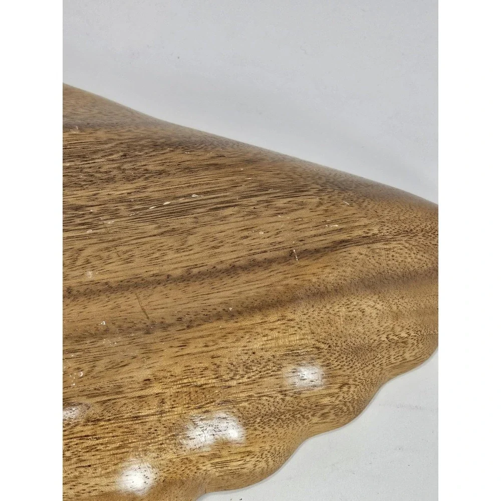 Monkey Pod Wood Bowl 13.5 Inch Scalloped Orobilt Serving Dish